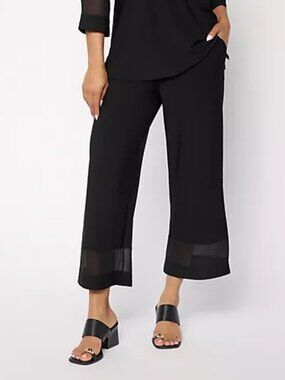 Brandis Dress Out Loud Discovery Knit Regular Wide Leg Crop Pant, Blk Sz XS a726
